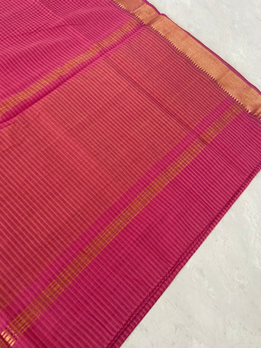 Mangalgiri Handwoven Cotton Saree | Pink | Ships from California